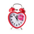 Heart shaped alarm clock w Royalty Free Stock Photo