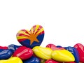 Heart shaped arizona state flag. United states local flags Royalty Free Stock Photo