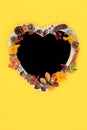 Heart Shaped Autumn Chalkboard Frame Composition Royalty Free Stock Photo