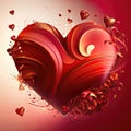 Heart Shaped background on valentine`s day. Royalty Free Stock Photo