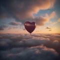 Heart-shaped balloon in dramatic sky Royalty Free Stock Photo