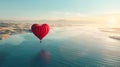 Heart Shaped Balloon Floating Above Water Royalty Free Stock Photo