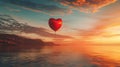 Heart Shaped Balloon Floating in the Air Royalty Free Stock Photo