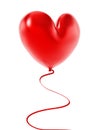 Heart shaped balloon isolated on white background. 3D illustration Royalty Free Stock Photo