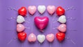Heart-shaped balloons arranged in a circle Royalty Free Stock Photo