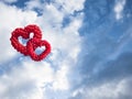 heart-shaped baloon in the sky, the symbols of love