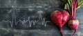 Heart Shaped Beet Next to Radishes Royalty Free Stock Photo