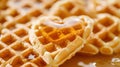 Heart shaped Belgian waffles - Valentine\'s day breakfast meal. Romantic idea