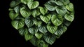 Heart shaped bicolors leaves of Philodendron plowmani