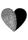 Fingerprint Heart Vector Illustration