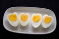 Heart shaped boiled eggs Royalty Free Stock Photo