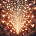 Heart-shaped bokeh lights create a dreamy and romantic atmosphere. Royalty Free Stock Photo