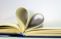 Heart-shaped book pages