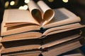 Heart shaped book pages Royalty Free Stock Photo