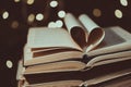 Heart shaped book pages Royalty Free Stock Photo