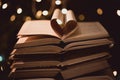 Heart shaped book pages Royalty Free Stock Photo