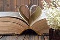 Heart shaped book pages Royalty Free Stock Photo