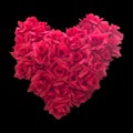 Heart-shaped bouquet of red artificial roses Royalty Free Stock Photo