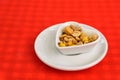 Heart Shaped Bowl With Dried Hard Fruits And Peanuts