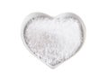 Heart shaped bowl of fleur de sel salt