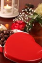 Heart shaped box with chocolate Royalty Free Stock Photo