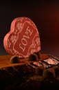 Heart Shaped Box and Chocolate Royalty Free Stock Photo