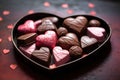 heart shaped box chocolates on Valentine& x27;s day Royalty Free Stock Photo