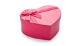 A pink heart shaped box with a bow on top (ai generated) Royalty Free Stock Photo