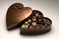 heart-shaped box overflowing with delectable chocolates or truffles Royalty Free Stock Photo