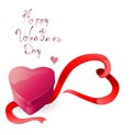 Heart-shaped box with ribbon Royalty Free Stock Photo