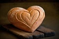 heart-shaped bread loaf with a chewy and flavorful crust, perfect for sandwiches or toast