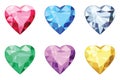 Heart shaped brilliants, no gradients Royalty Free Stock Photo