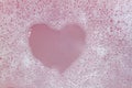 Heart Shaped Bubbles.Abstract, Foam bubbles white background. Detergent. Royalty Free Stock Photo