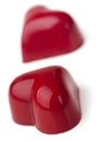 Heart shaped burgundy Pralines.