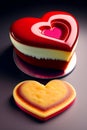 Beautyful red Heart shape cake.
