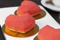 a heart-shaped cake made from red ingredients Royalty Free Stock Photo