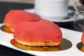 a heart-shaped cake made from red ingredients Royalty Free Stock Photo