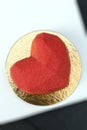 a heart-shaped cake made from red ingredients Royalty Free Stock Photo