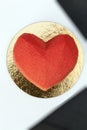 a heart-shaped cake made from red ingredients Royalty Free Stock Photo