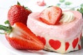 Heart shaped cake with strawberries