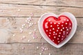 Heart shaped cake for Valentine`s Day or mother`s day Royalty Free Stock Photo