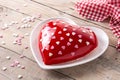 Heart shaped cake for Valentine`s Day or mother`s day Royalty Free Stock Photo