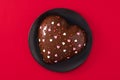 Heart shaped cake for Valentine`s Day or mother`s day Royalty Free Stock Photo