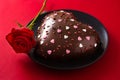 Heart shaped cake for Valentine`s Day or mother`s day Royalty Free Stock Photo