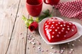 Heart shaped cake for Valentine`s Day or mother`s day Royalty Free Stock Photo