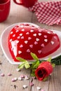 Heart shaped cake for Valentine`s Day or mother`s day Royalty Free Stock Photo