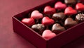 heart-shaped candies in an open box Royalty Free Stock Photo