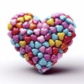A heart-shaped from candies, sweetness and joy, delight, happiness, and the playful nature of love