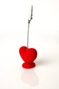 Heart shaped card holder. Royalty Free Stock Photo