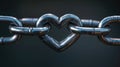 The Heart-Shaped Chain Link.AI generated image Royalty Free Stock Photo